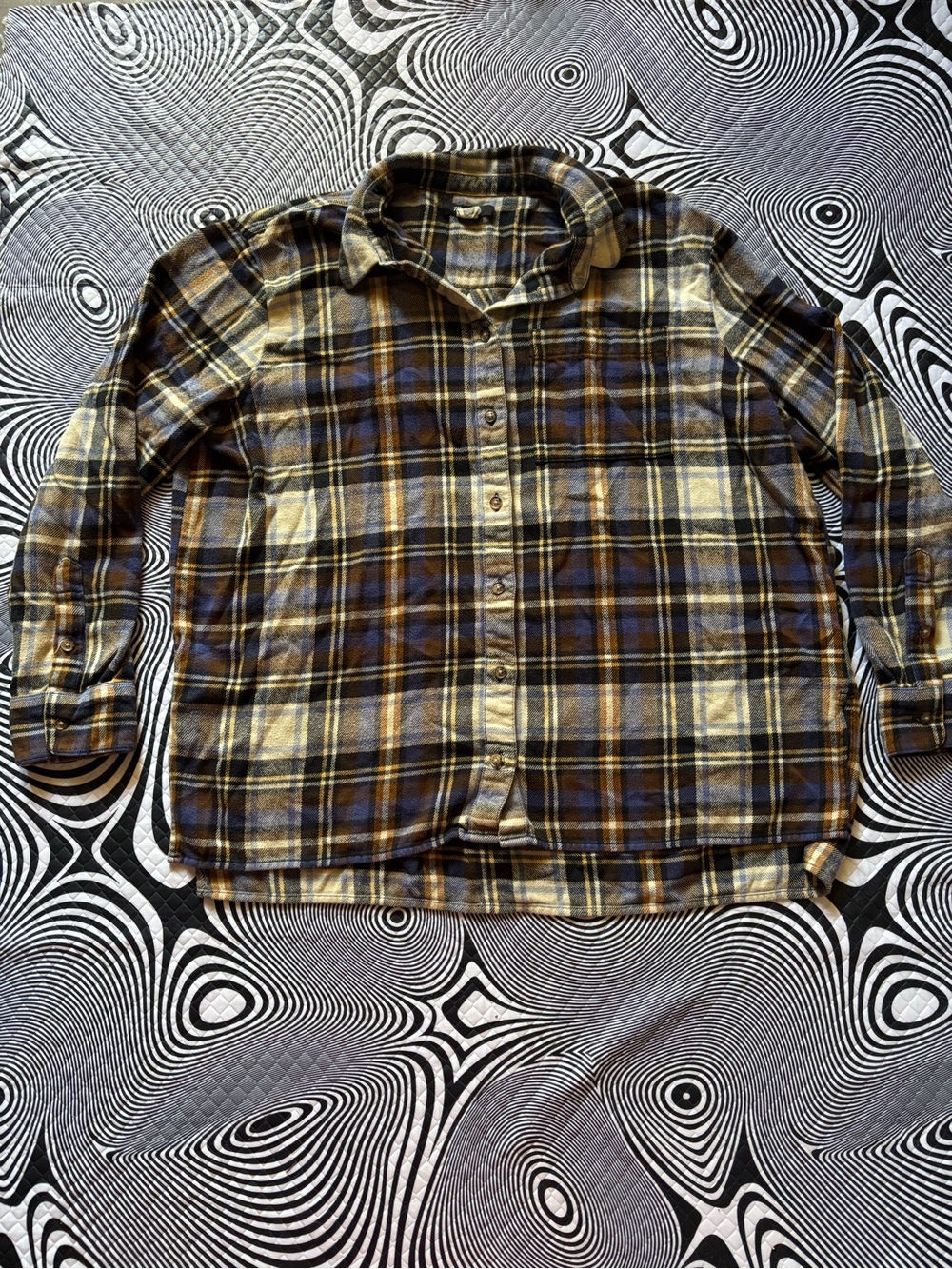 Madewell Plaid Shirt in Black, Blue & Brown